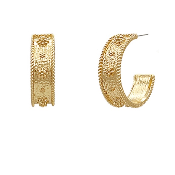 30mm Ball Station Textured Hoops - Picture 1 of 1